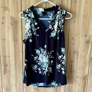 Ann Taylor floral sleeveless blouse